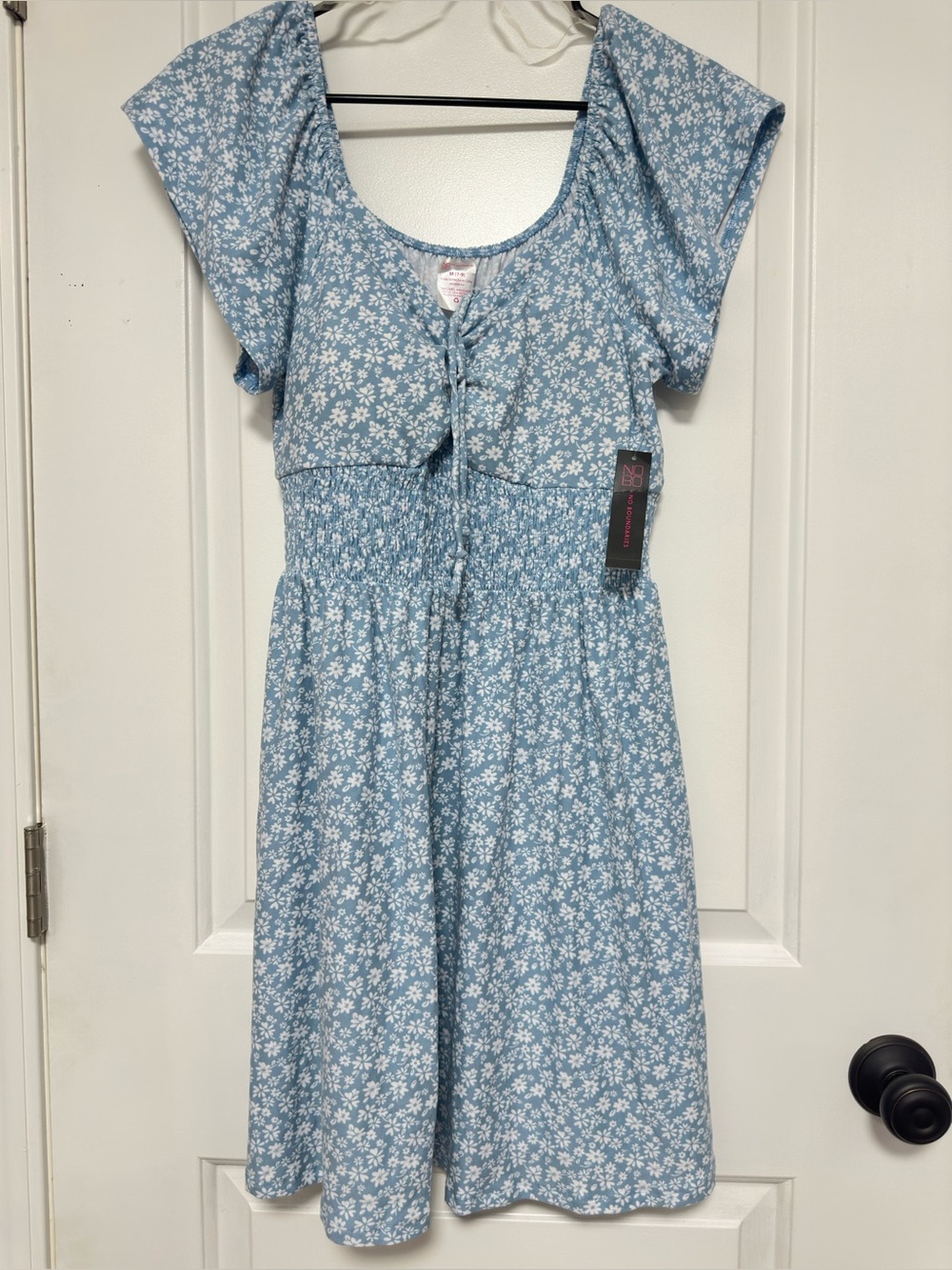 No Boundaries Light Blue Floral Smocked Casual Dress